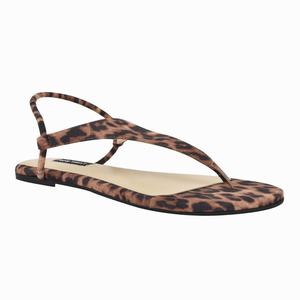 Nine West Braydin Stretch Flat Sandals - Brown - Ireland (GY1920658)